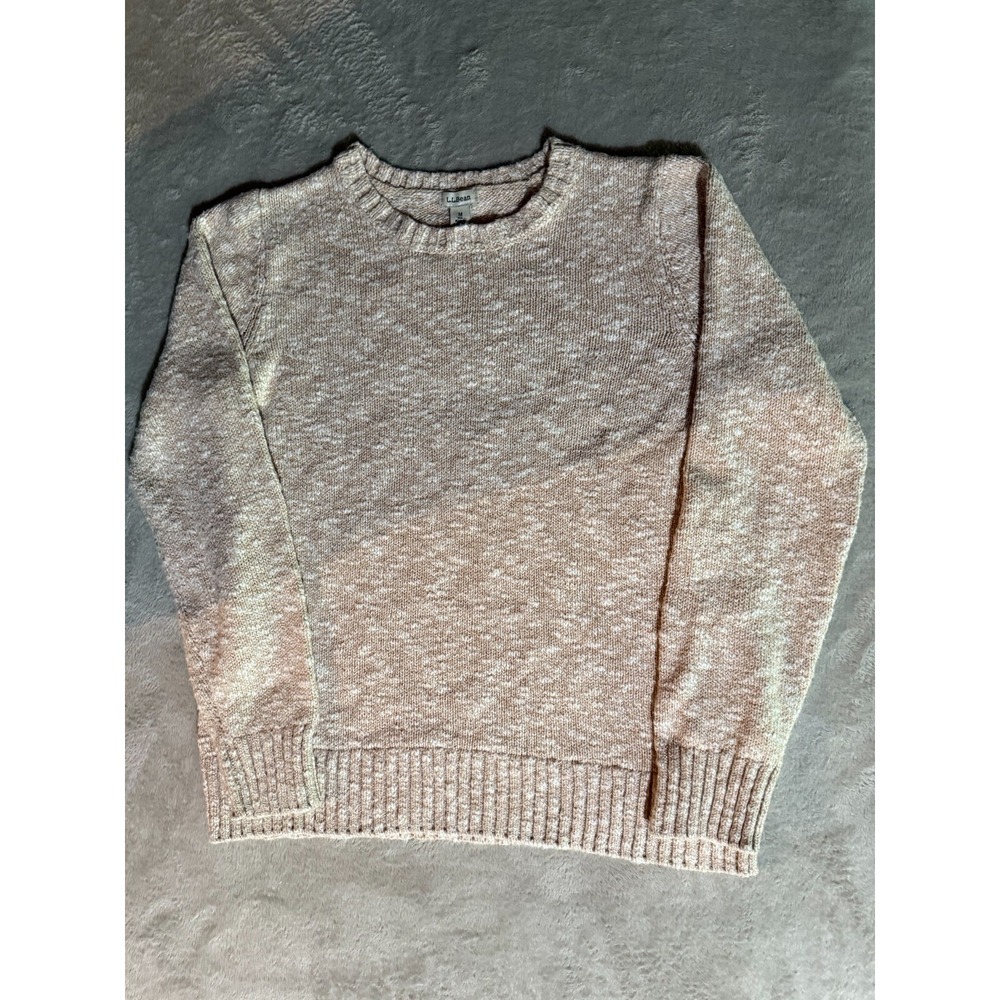 L.L.Bean Women's Sz M Pink Knit Sweater 90s Vintage Crewneck Size Cotton -307